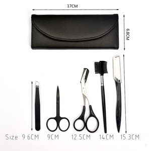 FOCSTAR Nouveau Kit de Rasage des <span class=keywords><strong>Sourcils</strong></span> en Acier Inoxydable 5 Pièces BT9018S – Rasoir Crayon, <span class=keywords><strong>Ciseaux</strong></span>, Coupe-<span class=keywords><strong>Sourcils</strong></span>, <span class=keywords><strong>Brosse</strong></span> et <span class=keywords><strong>Peigne</strong></span> Inclinés <span class=keywords><strong>pour</strong></span> le Soin et l'Épilation - Product Image 2