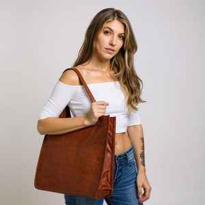 Sac fourre-tout en cuir véritable pour femmes, élégant, durable, pour le travail, les voyages, le shopping, fabriqué avec du cuir souple de qualité supérieure, compartiments spacieux - Product Image 2