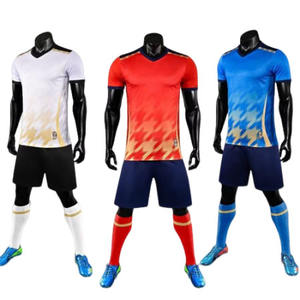Высококачественная футбольная форма с коротким рукавом для взрослых и детей, комплекты футбольных костюмов на заказ, услуги OEM с нанесением имени - Product Image 3