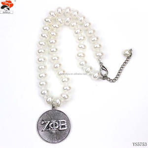 ZETA PHI BETA Klassische griechische Sorority Logo Letter Set Einzelne Vintage Faux <span class=keywords><strong>Pearl</strong></span> Halskette Armband Ohrring-für Hochzeit oder Party - Product Image 6