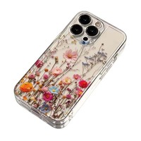 Coque de téléphone portable en TPU spatial antichoc avec impression florale multicolore pour Iphone 7 8 X Xr Xs 11 12 13 14 15 16 17 Pro Max