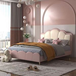 Cama Nube Infantil con Estructura de Madera Sólida, Diseño Moderno y Cómodo, Tapicería de Algodón para Niños y Niñas - Product Image 2