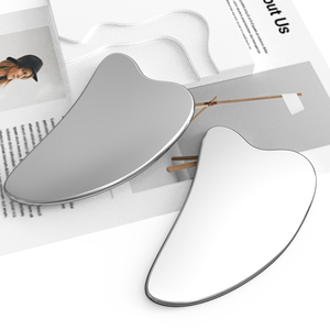 Grattoir en acier inoxydable personnalisé avec logo, grattoir facial Guasha, anti-âge, planche Gus Sha, massage du corps, du cou et du visage, outil Gua Sha - Product Image 1