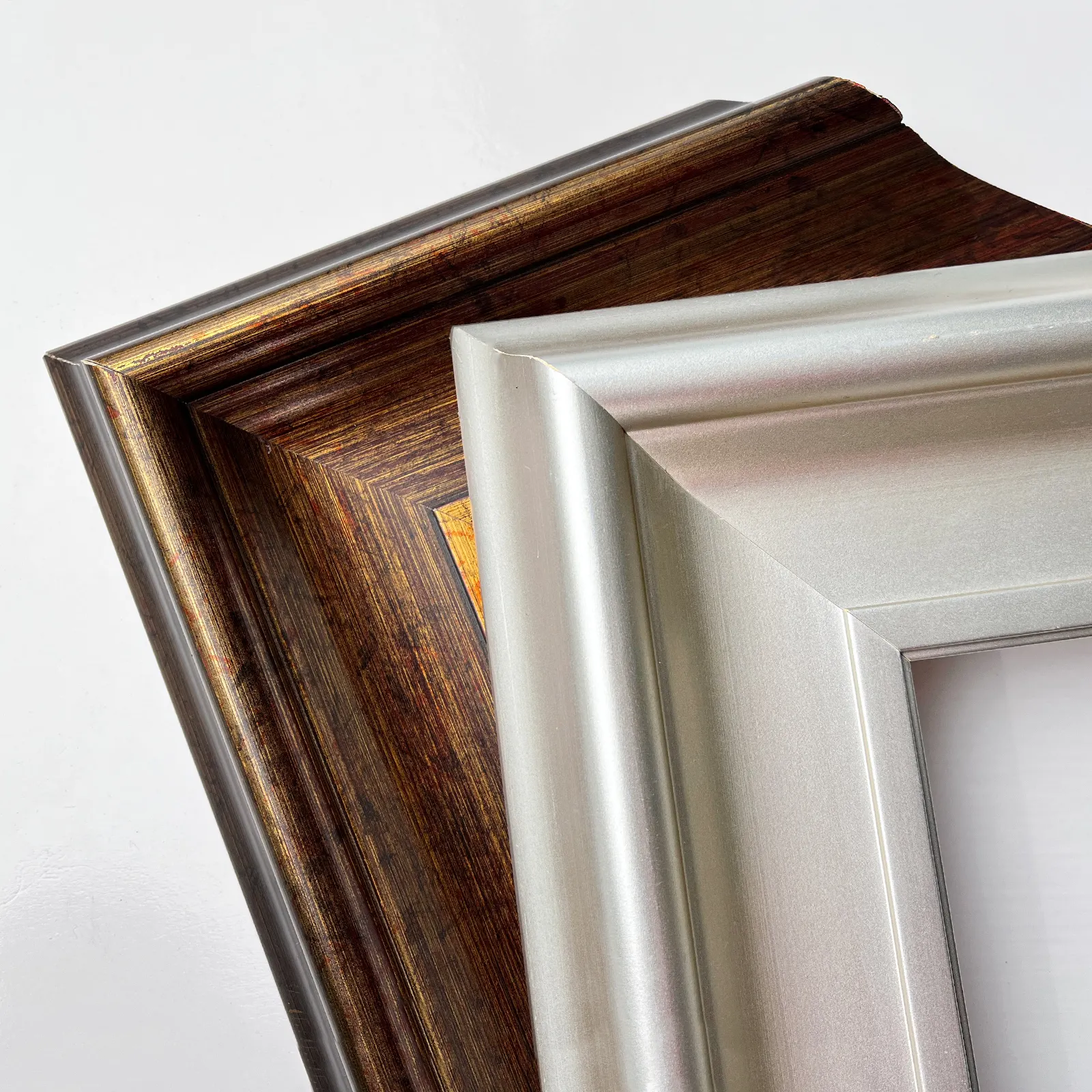 In Stock Big Size Minimalist Painting Frames Brown Silver Solid Wood Picture Frame Moulding for Wall Art Home Decor