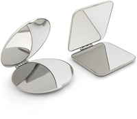 Nouveau miroir de maquillage cassable en acier inoxydable LOGO gravé au Laser petit miroir Portable pliant Simple