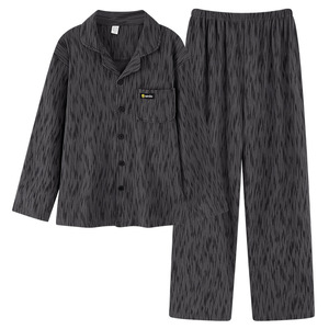 <span class=keywords><strong>Velours</strong></span> décontracté 100% coton hommes hiver à manches longues pyjamas jeunes vêtements d'extérieur Simple solide maison pyjamas tenue - Product Image 1