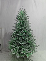 Sapin de Noël artificiel floqué pré-éclairé en gros avec lumières LED multicolores, arbre réaliste enneigé pour la décoration des fêtes