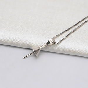 Colgante de Plata S925 para Mujer, Colgante de Perla, Bandeja Vacía para Joyería DIY, Accesorios Semiterminados, Colgante de Sombrero de 836 Puntas - Product Image 4