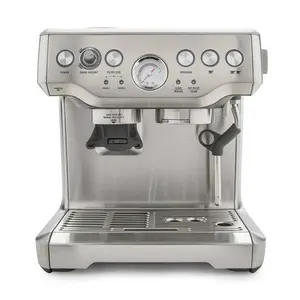 Commercial Espresso Machines With Grinder-20 Bar Dual Boiler Automatic Coffee Machine With Milk Frother Wand For Cappuccino