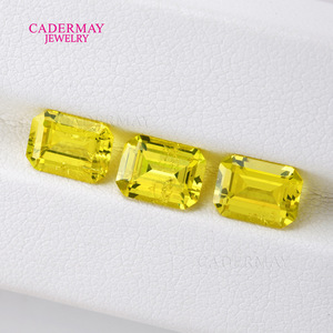 CADERMAY Yellow Yttrium Aluminum Garnet Emerald Cut Loose Stone For Jewelry Making - Product Image 1