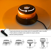 Feu de signalisation LED 18W DC12-24V, protection IP67, base magnétique, 7 modes de clignotement, prise allume-cigare, phare de sécurité pour véhicules et chariots élévateurs