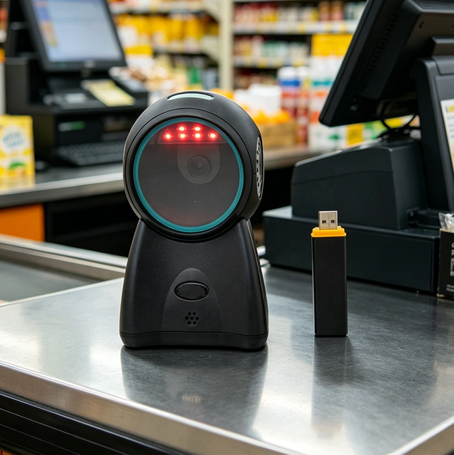 433Mhz Long Distance Wireless Omnidirectional Barcode Scanner 2D QR Code for Warehouse