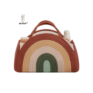 KUYUE-Panier pliant en corde tissé pour bébés, organisateur de couches pour nouveau-nés, garçons et filles - Product Image 1