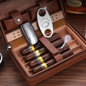 Humidor de Viaje de Cuero con Forro de Cedro, Moderno, Minimalista y de Lujo, Impermeable, Personalizado con Impresión, Portátil - Product Image 2