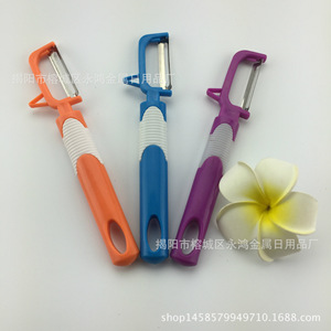 Colorful Long Handle PP Plastic Stainless Steel Fruit <b>Vegetable</b> <b>Peeler</b> Set 3 Pieces Hangable Vertical Design Hand Wash Only - Product Image 4