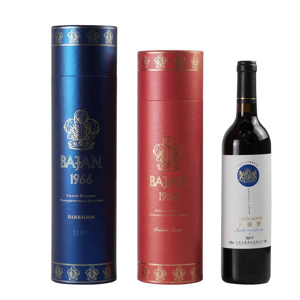 Beverage Wine Bottle Display Box Velvet Pillow Inserted Embossed Hotstamping