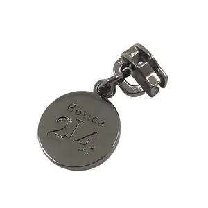 Nickel-miễn phí 3 # tùy chỉnh trang trí kim loại logo dây kéo puller Kim Loại Logo dây kéo thanh trượt
