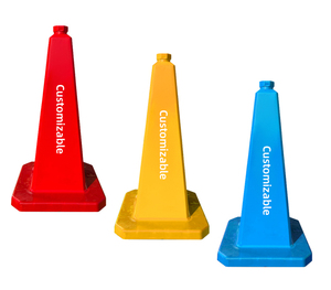 Fabriek Directe Verkoop 750Mm Custom Plastic Vierkante Verkeerskegel Blauw Meerdere Kleuren Veiligheidskegel Verkeersmast - Product Image 5