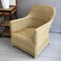 Fauteuil en rotin tressé à la main, style côtier australien, pour salon, chaise d'appoint en osier naturel, intérieur/extérieur, Australie