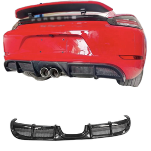 Découpes d'échappement de lèvre de pare-chocs arrière en fibre de carbone <span class=keywords><strong>GT</strong></span> 4Style <span class=keywords><strong>718</strong></span> pour Porsche Upgrade Diffuseur arrière pour Porsche <span class=keywords><strong>718</strong></span> Cayman Boxster Nouveau - Product Image 1