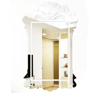 Stile europeo in acrilico soft lens autoadesivo dressing specchio full body decorazione domestica specchio da parete con bordo decorativo