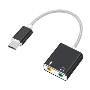<span class=keywords><strong>Tarjeta</strong></span> <span class=keywords><strong>de</strong></span> <span class=keywords><strong>Sonido</strong></span> para Teléfono Móvil y Portátil <span class=keywords><strong>de</strong></span> Aleación <span class=keywords><strong>de</strong></span> Aluminio con Conector <span class=keywords><strong>de</strong></span> 3.5mm e Interfaz Tipo-C, Plug and Play, <span class=keywords><strong>2</strong></span> <span class=keywords><strong>Canales</strong></span> - Product Image 1