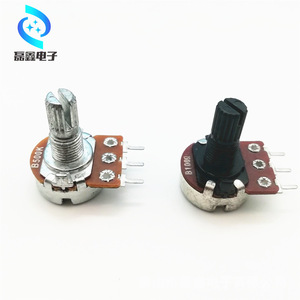 โพเทนชิโอมิเตอร์แบบหมุน Wh148 B500K 1 ช่อง แกนแบบมีร่องเกลียว M6x0.75 ด้ามจับพลาสติก - Product Image 1
