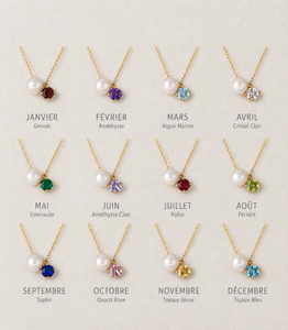 Collana con Ciondolo Personalizzato in Acciaio Inox 316L Placcato Oro 18K, Catena per Clavicola Impermeabile OEM ODM con Pietra Portafortuna per Donne - Product Image 2