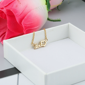 สร้อยคอชุบทอง18 <span class=keywords><strong>K</strong></span> ตัวอักษรภาษาอังกฤษระเบิดรัก - Product Image 4