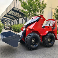 Spedizione Gratuita Mini Skid Steer Loader Potente Caricatore a 4 Ruote Motrici per Costruzioni e Giardino con Sistema Idraulico Diesel