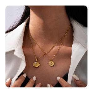 TG-3091 Nouvelle Arrivée Collier Pendentif Tendance Chaînes Coquillage Plage Océan Vénus Perle Charme Acier Inoxydable avec Zircon pour Femme - Product Image 1