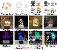 Veilleuse LED 3D Moderne en Acrylique Lampe de Noël 4W Décoration de Chambre d'Enfants Illusion 3D Anime Base de Table de Bureau Élégante