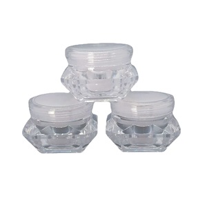 Diamond Shaped Acrylic Cream Jars 5g Transparent Cosmetic Packaging For Face Cream And Lotion - Product Image 1