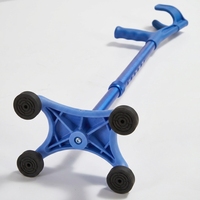 Canne à quatre pieds en aluminium avec poignée TPR, hauteur réglable sur 10 niveaux, patins en caoutchouc, pour personnes âgées et handicapées, capacité de 100 kg - Vente Flash