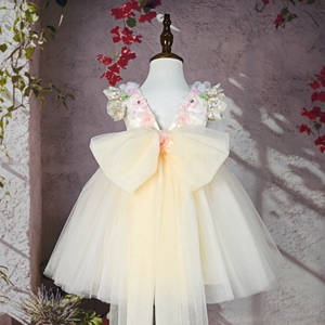 <span class=keywords><strong>Abito</strong></span> Soffice <span class=keywords><strong>da</strong></span> Cerimonia per Damigella Stile Fata con Vivaci Applique Floreali, Elegante <span class=keywords><strong>Abito</strong></span> <span class=keywords><strong>da</strong></span> Ballo su Misura per Feste di Compleanno per Bambina - Product Image 6