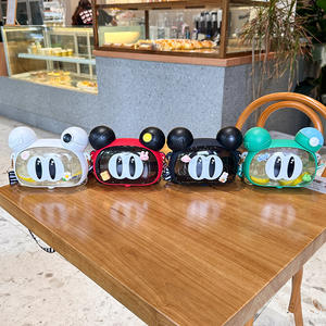 Linda Taza de Agua Ecológica de Material PP para Adultos con Doble Pajita, Diseño de Dibujos Animados, Apta para Agua Hirviendo, Botella Portátil - Product Image 4