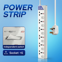 Multiprise UK 13A avec interrupteurs indépendants, blanche, ports USB Type-C en option