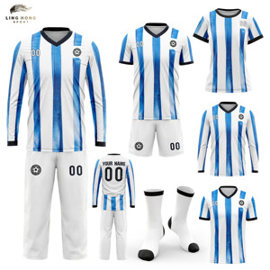 フル熱転写プリントレトロスタイルサッカーユニフォームOEMカスタムパーソナライズドスポンサーロゴビンテージチームユニフォームフットボールショーツ - Product Image 1