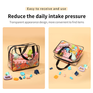 Bolsa de maquillaje cosmético a la moda para mujer, personalizada, de PVC transparente, pequeña, impermeable para artículos de tocador, monedero de viaje con patrón de caramelo - Product Image 6