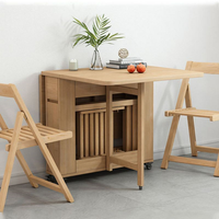 Table à manger pliante, meuble peu encombrant avec tiroir et armoire, ensemble de meubles de salle à manger pliable d'angle