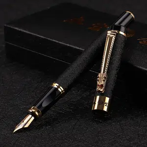 Pluma Estilográfica de Lujo <span class=keywords><strong>para</strong></span> Hombre, Marca China, Diseño de Dragón, Metal, con Clip y Punta Dorada - Product Image 1