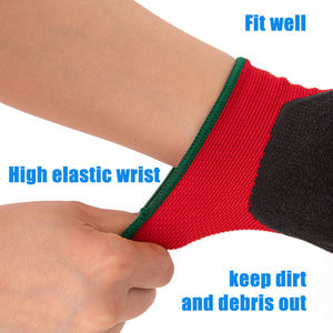 Guantes de Trabajo Personalizados para Hombre con Logotipo, Rojos y Negros, con Revestimiento de Látex para Agarre y Protección en Construcción Durante el Verano - Product Image 5