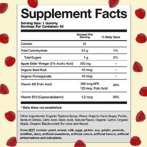 Vinagre de sidra orgánico, Gummy gomitas de vitamina, venta al por mayor, <span class=keywords><strong>Amazon</strong></span>, <span class=keywords><strong>2022</strong></span>, 60 unidades - Product Image 4
