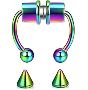 Anneau en acier au titane Anneau de <span class=keywords><strong>faux</strong></span> nez magnétique Anneau de nez non perforé pour femme - Product Image 2