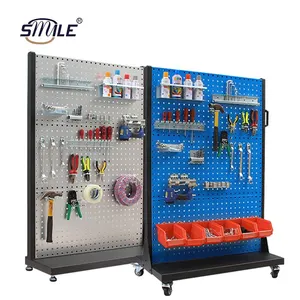 Smiletech tường hiển thị Organizer nhà để xe ô tô Pegboard công cụ hiển thị tường kim loại Pegboard phần cứng công cụ cửa hàng