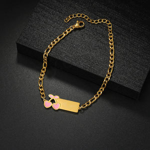 Pulsera de Cadena de Acero Inoxidable con Diseño de Goteo de Aceite Creativo, Pulsera de Moda Chapada en Oro, Joyería Personalizable - Product Image 5