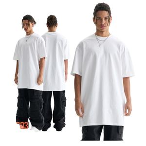 T-shirt pour homme en coton 100% sur mesure en gros, taille grande, grande taille, coupe ample, design vierge, option d'impression de logo - Product Image 2