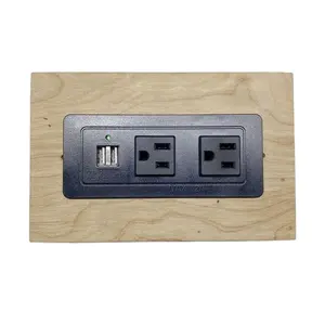 2 gang 125V recessed mounting sofa usb socket outlet with Tamper Resistant function embedded waterproof power board