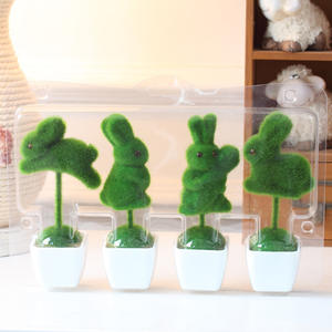 निर्माण Topiary घास काई कवर ग्रीन बनी खरगोश कृत्रिम काई जानवरों उद्यान सजावट के लिए - Product Image 2