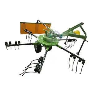 Factory price four wheel pto driven mini rotary hay rake tedder machine for tractor